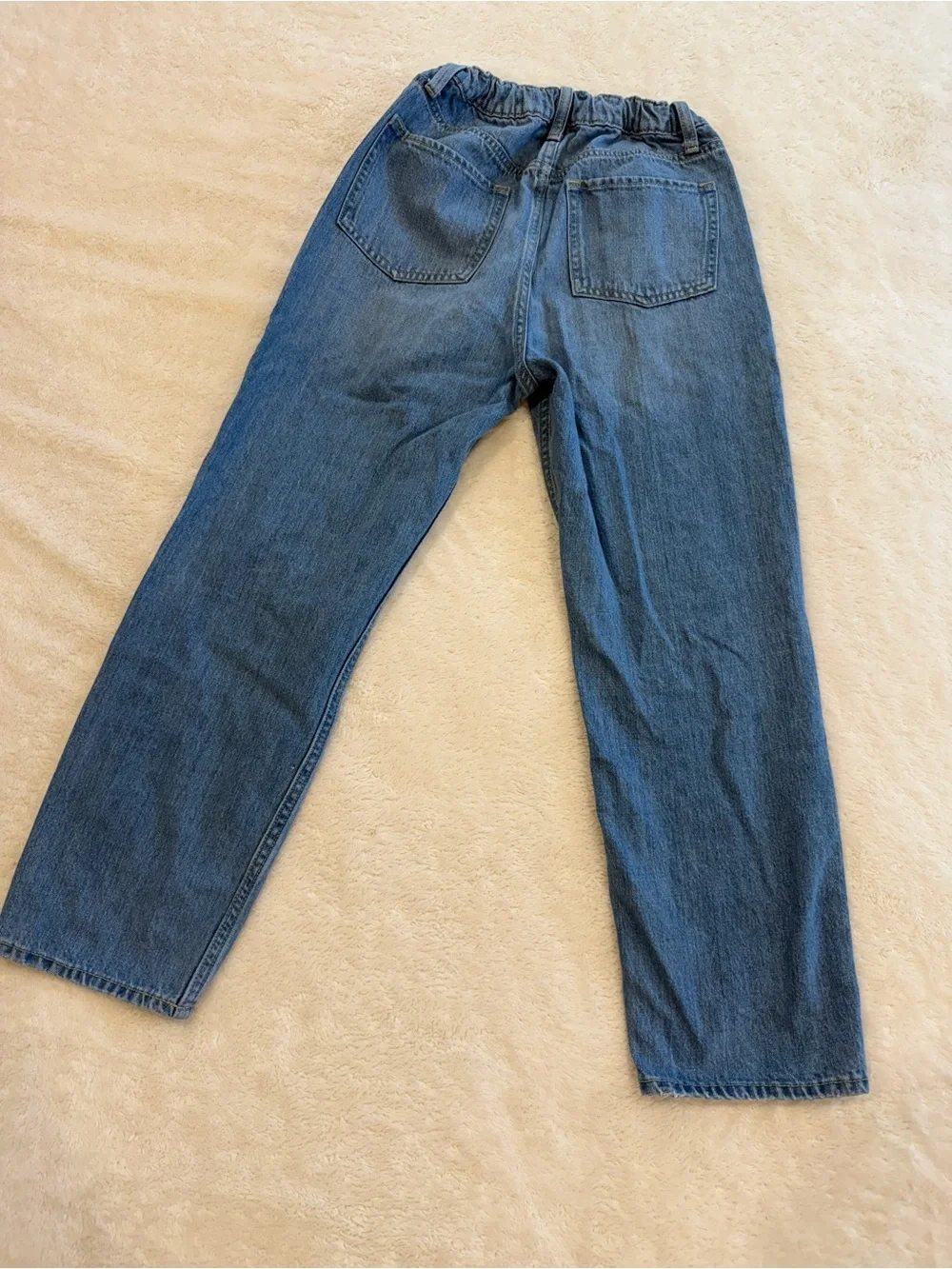 Old Navy Girls High Rise Slouchy Straight Blue Distressed Jeans